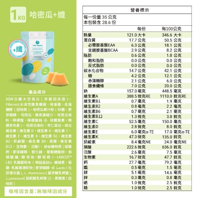 【THE VEGAN 樂維根】高纖植物優蛋白  膳食纖維加量 1KG/袋(飽足感加強 植物蛋白 純素 台灣製造)