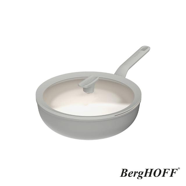 【BergHOFF 貝高福】期間限定_單柄含蓋炒鍋28cm+單柄含蓋湯鍋18cm+鍋鏟(BHBL-28W+BHBL-S18+Y-BHBL-ST)