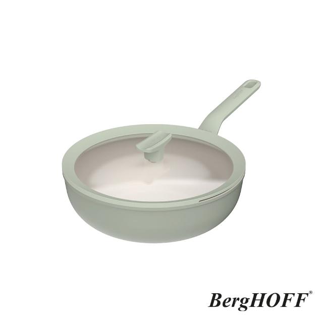 【BergHOFF 貝高福】期間限定_單柄含蓋炒鍋28cm+單柄含蓋湯鍋18cm+鍋鏟(BHBL-28W+BHBL-S18+Y-BHBL-ST)