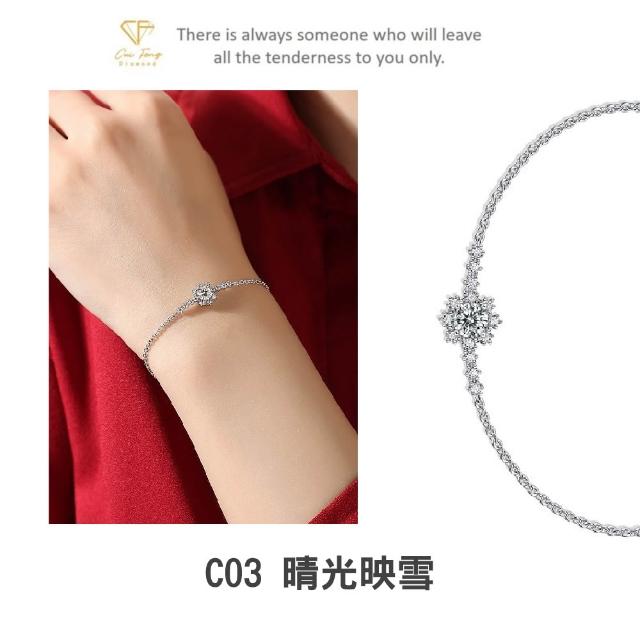 【CF Diamond】七夕情人節｜2026新品上市｜momo獨家 (生日 禮物 1克拉 項鍊 戒指 耳環 手鍊 莫桑鑽 培育鑽)