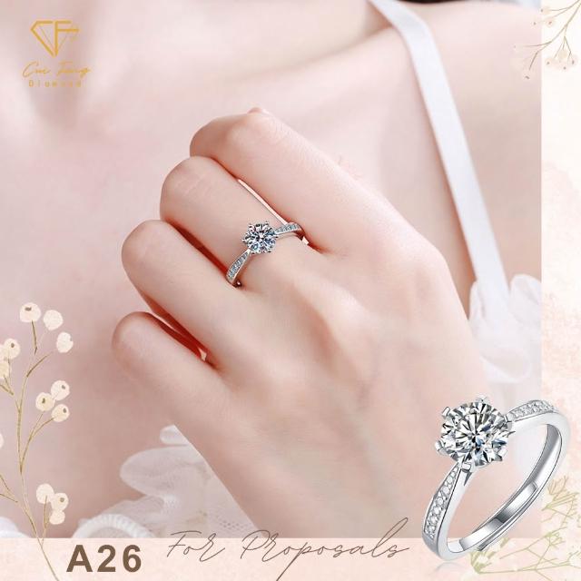 【CF Diamond】2026新品上市｜momo獨家 (生日 禮物 雙11 1克拉 項鍊 戒指 耳環 手鍊 莫桑鑽 培育鑽)