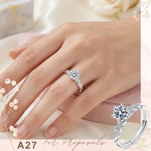 【CF Diamond】七夕情人節｜2026新品上市｜momo獨家 (生日 禮物 1克拉 項鍊 戒指 耳環 手鍊 莫桑鑽 培育鑽)