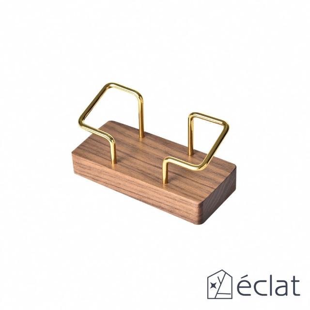 【Eclat】極致奢華金屬實木名片座/名片架/名片盒_2款任選(金屬名片架 名片收納 交換禮物 送禮)
