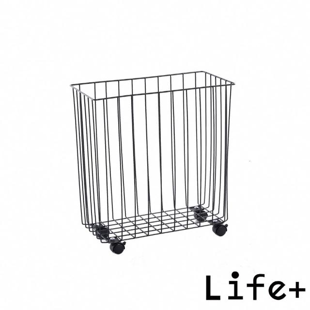 【Life+】日式極簡多功能鐵藝夾縫洗衣收納籃/收納推車/衣物收納架_2色任選(衣服收納籃 收納筐 玩具收納)