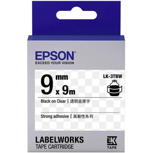【EPSON】官方直營 標籤帶 透明底系列 6mm/9mm/12mm(金字/黑字)
