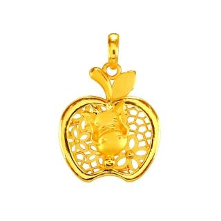 【2sweet 甜蜜約定】純金金飾12生肖金蘋果平安龍墜飾-約重1.18錢(寶寶彌月禮 金飾 送禮)