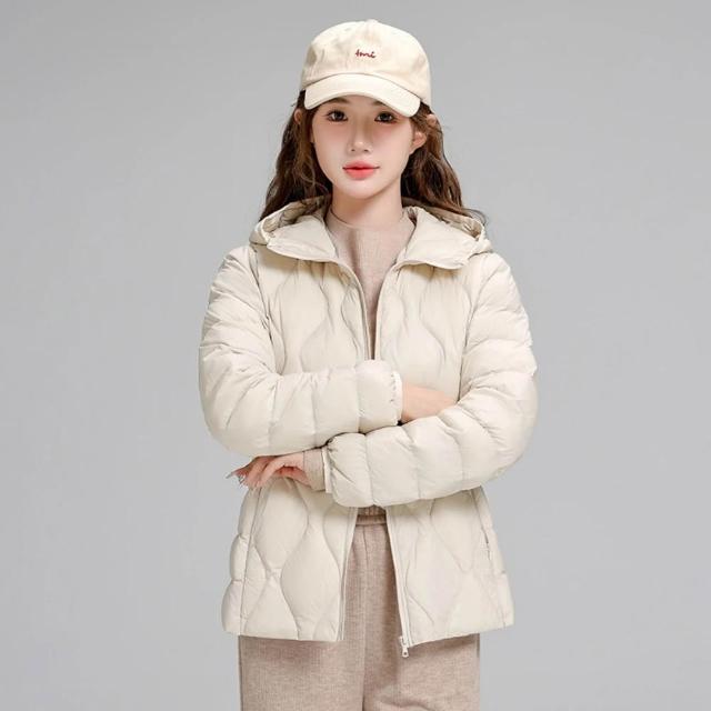 【巴黎精品】現貨限搶 真羽絨90%白鴨絨輕羽絨外套輕便羽絨衣(保暖夾克連帽立領女外套2款a1hd10)