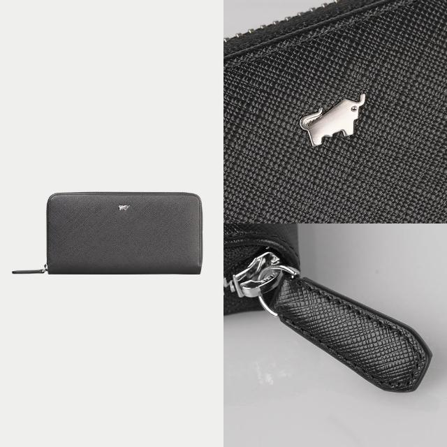 【BRAUN BUFFEL 德國小金牛】尚恩A 12卡拉鍊長夾-黑色(BF354-602-BK) 錢包送禮推薦