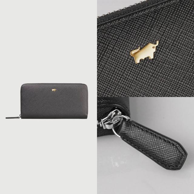 【BRAUN BUFFEL 德國小金牛】尚恩A 12卡拉鍊長夾-黑色(BF354-602-BK) 錢包送禮推薦
