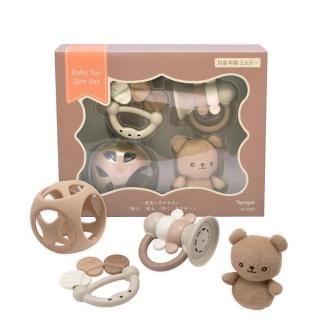 【Toyroyal 樂雅】蜜糖奶茶色嬰兒玩具禮盒(新生 彌月 固齒器)