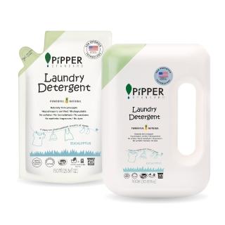 【PiPPER STANDARD 沛柏】沛柏鳳梨酵素洗衣精1+1件組 新客體驗組(900mlx1瓶+750x1包)