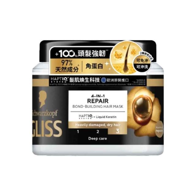【Schwarzkopf 施華蔻】Gliss髮肌煥生護髮髮膜2入 全新升級400ml(精油深度滋養/蛋白深層修護)