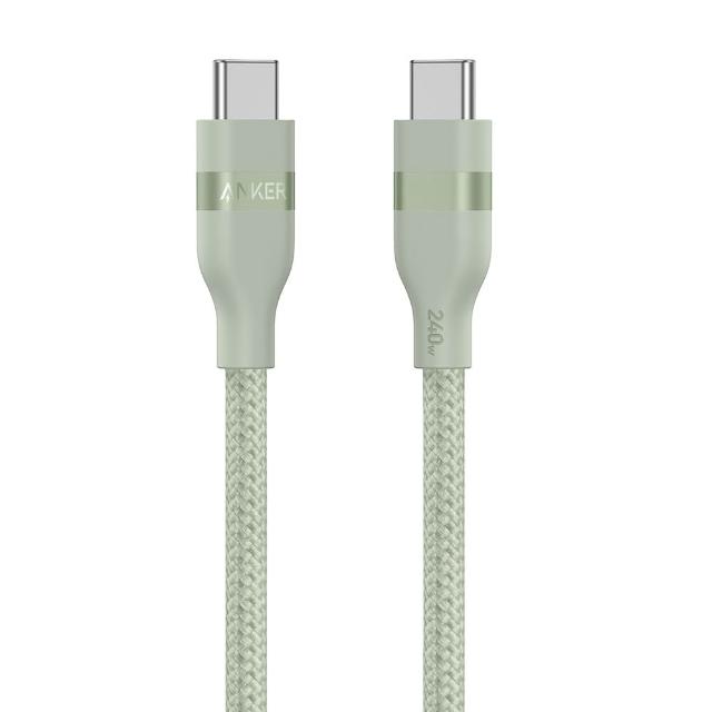 【ANKER】官方授權直營 A82E2 超軟充電線 Type-C 240W 1.8m(黑白綠/Type-C線/安卓/iPhone17/筆電/Switch)
