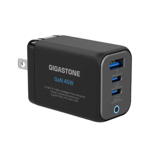 【Gigastone 立達國際】GaN 45W 氮化鎵三孔快充充電器+C to C 100W快充傳輸線(支援iPhone17/Switch充電頭)