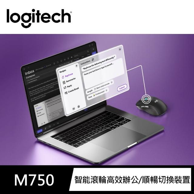 【Logitech 羅技】K650無線鍵盤 + M750多工靜音無線滑鼠