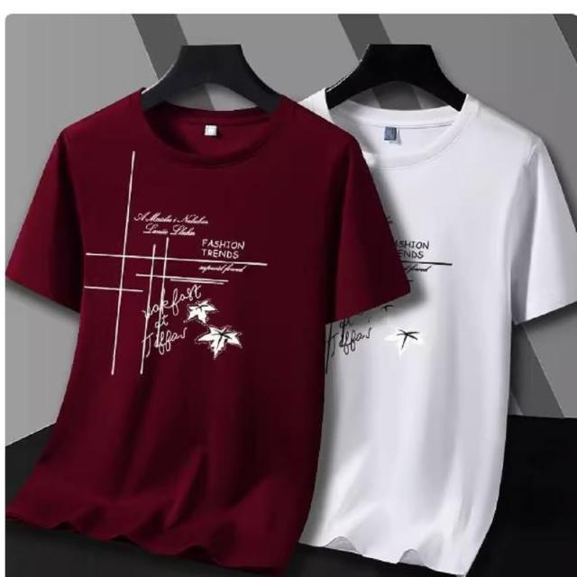 【NBL】現貨買一送一冰絲棉薄款多色印花T恤T0624(潮牌百搭圓領短袖T恤)