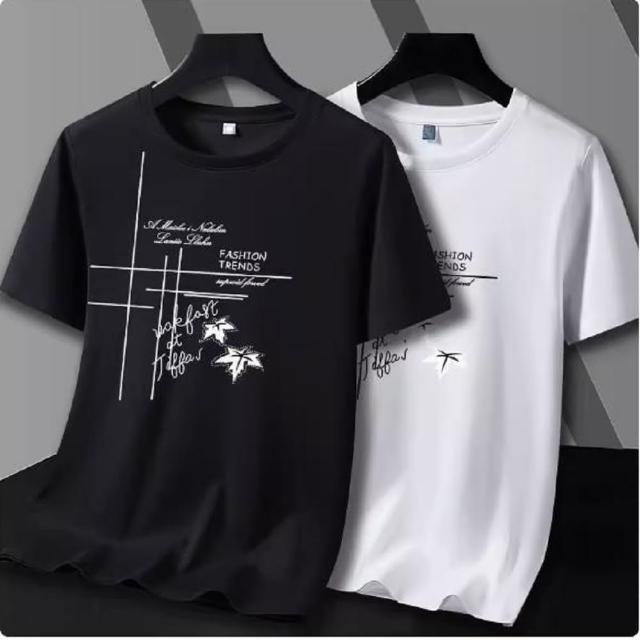 【NBL】現貨買一送一冰絲棉薄款多色印花T恤T0624(潮牌百搭圓領短袖T恤)