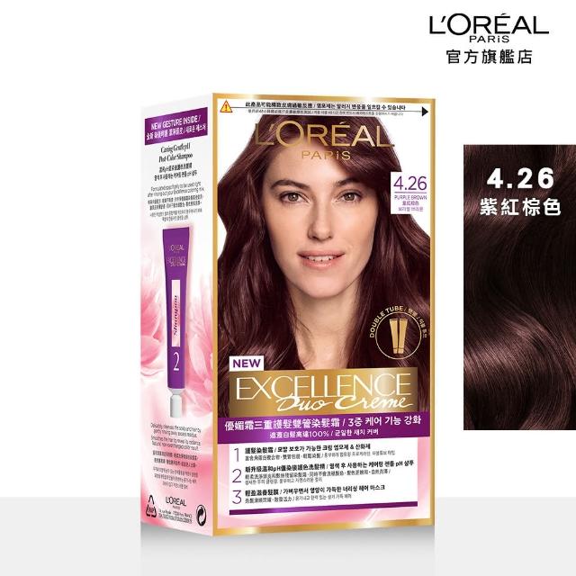 【L’OREAL Paris 巴黎萊雅】優媚霜三重護髮染髮霜/雙管染髮霜(染髮/12週持久遮白)