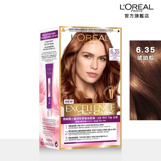 【L’OREAL Paris 巴黎萊雅】優媚霜三重護髮染髮霜/雙管染髮霜(染髮/12週持久遮白)