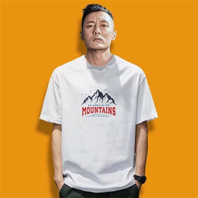 【MoonDy】純棉短袖 t恤 男裝 寬鬆版 Oversize T-shirt 休閒短t 上衣 印花上衣 落肩上衣  