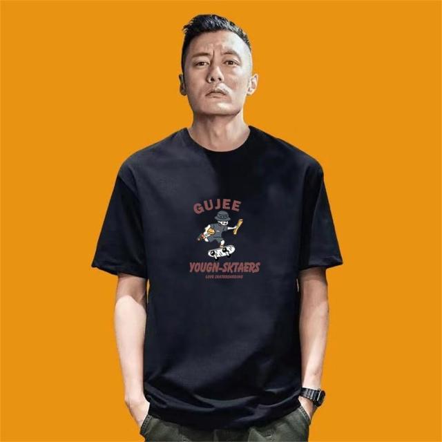 【LEEHER】純棉短袖/寬鬆版/Oversize T-shirt/休閒短t/上衣/印花上衣/t恤/男裝/落肩上衣/ 