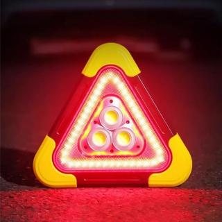 【威力鯨車神】新升級加大LED三角警示燈-太陽能/電池款任選(三角警示架 故障警示三角架 三角警示牌 三角錐)