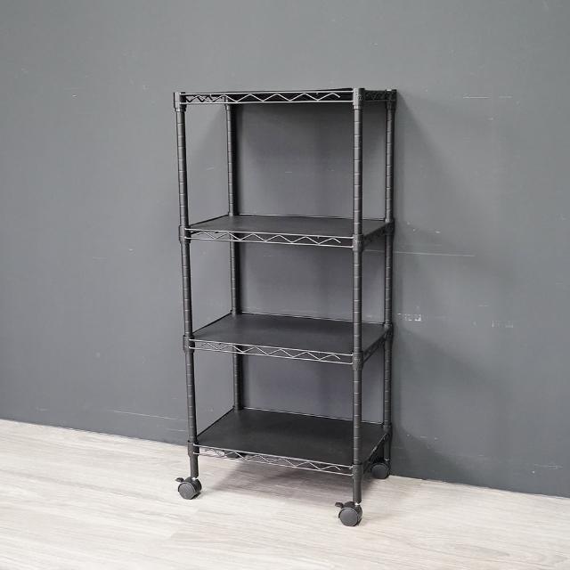 【Steel Tycoon 鋼鐵力士】四層多色鐵架28x43x90cm 4色 附層架墊板+輪組(層架.置物架.波浪架.鐵力士架)