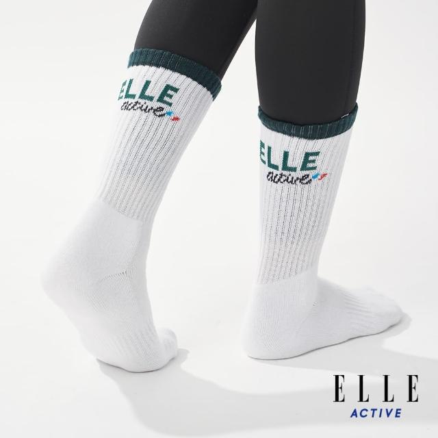 【ELLE ACTIVE】男女適穿 運動休閒中筒襪-綠色(EA24A2FS201#45)