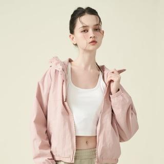 【ELLE ACTIVE】女款 防潑水機能連帽夾克外套-灰粉色(EA24A2W6102#72)