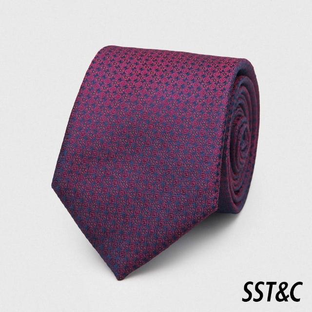 【SST&C】紅色幾何窄版領帶7CM 00362409022(換季55折)