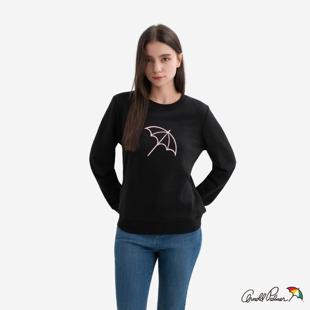 【Arnold Palmer 雨傘】男女裝-經典雨傘LOGO刺繡印花大學T(多款任選)