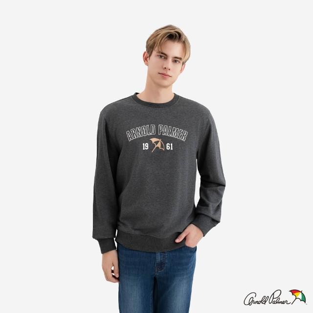 【Arnold Palmer 雨傘】男女裝-經典雨傘LOGO刺繡印花大學T(多款任選)