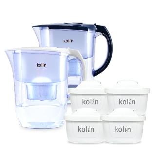 【Kolin 歌林】四重精濾濾水壺 3.8L + 濾芯4入(共5芯/1年份/適用Brita)