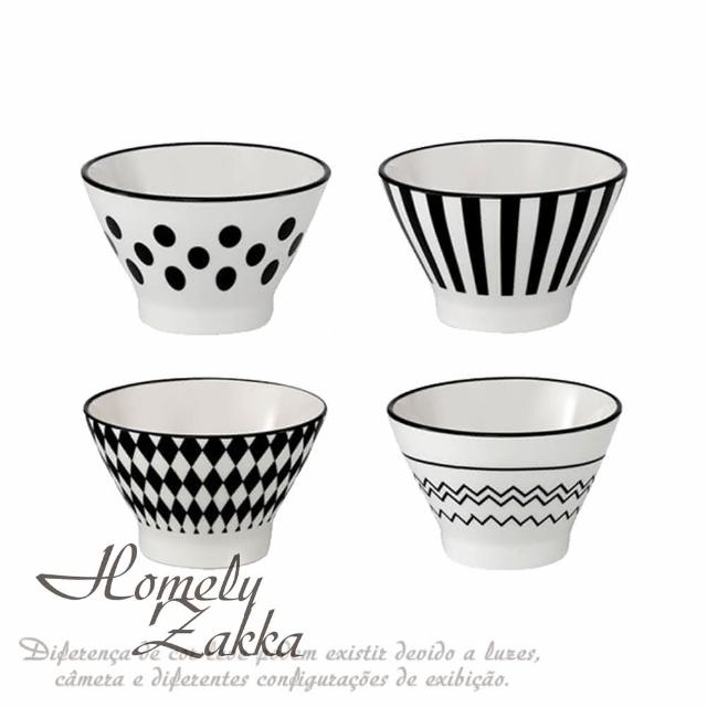 【Homely Zakka】法式經典復古黑白浪漫系列陶瓷多件式飯碗組_3款任選