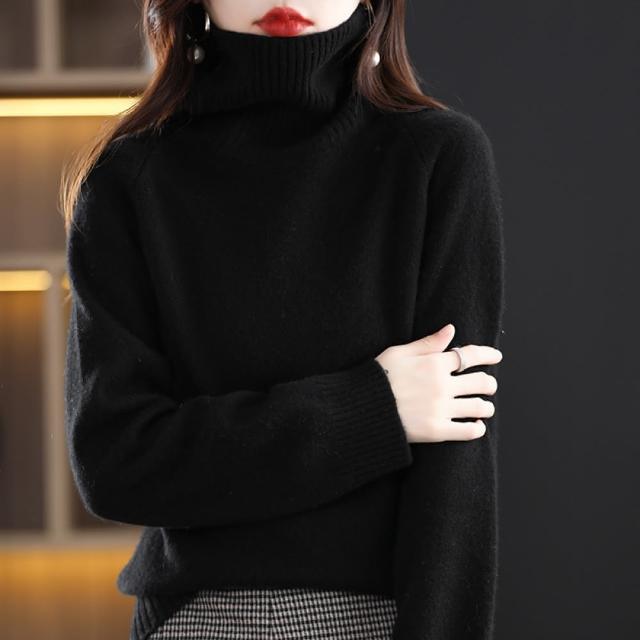 【Very Buy 非常勸敗】預購/秋冬100羊毛衫女裝高領短款加厚寬鬆純色內搭毛衣套頭羊絨針織衫