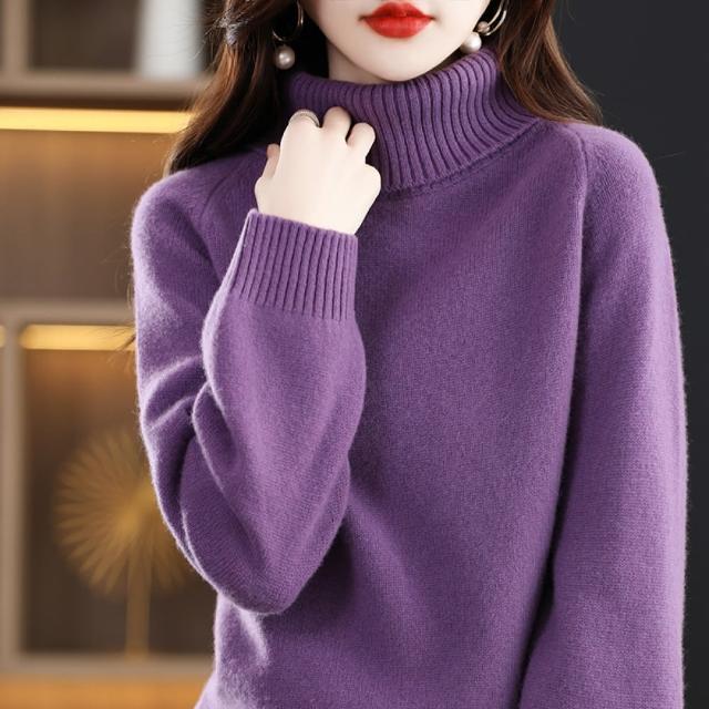 【Very Buy 非常勸敗】預購/秋冬100羊毛衫女裝高領短款加厚寬鬆純色內搭毛衣套頭羊絨針織衫