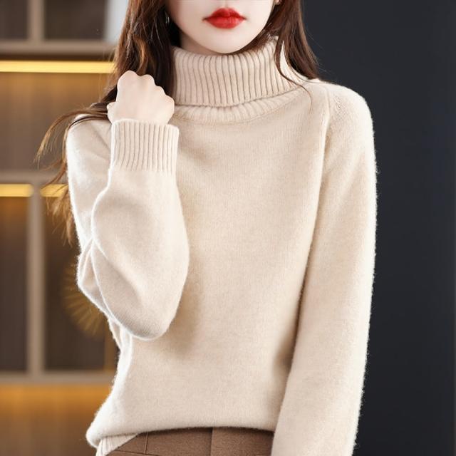 【Very Buy 非常勸敗】預購/秋冬100羊毛衫女裝高領短款加厚寬鬆純色內搭毛衣套頭羊絨針織衫