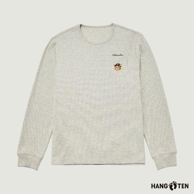 【Hang Ten】出清品-男裝-內刷毛保暖熊印花大學T/防風防潑水大學T(多款選)