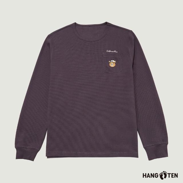 【Hang Ten】出清品-男裝-內刷毛保暖熊印花大學T/防風防潑水大學T(多款選)