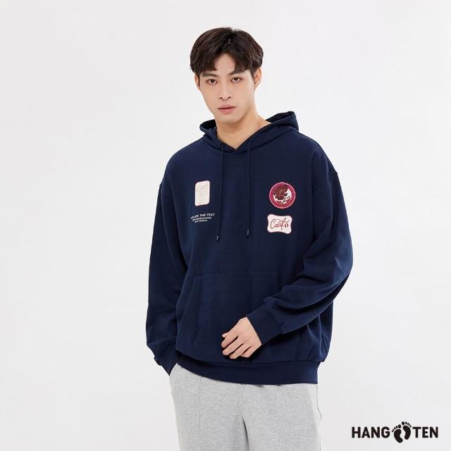 【Hang Ten】出清品-男裝-內刷毛保暖熊印花大學T/防風防潑水大學T(多款選)