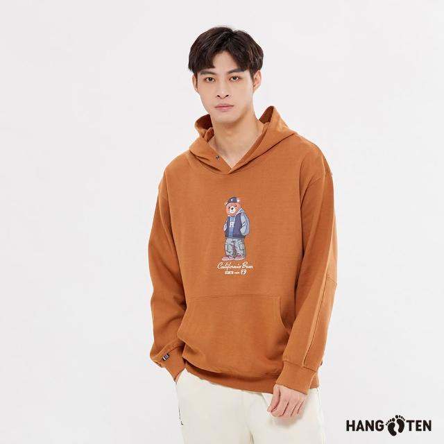 【Hang Ten】出清品-男裝-內刷毛保暖熊印花大學T/防風防潑水大學T(多款選)