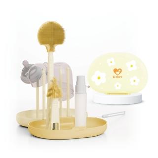 【Cmore】攜帶式奶瓶晾乾架(附矽膠奶瓶刷)