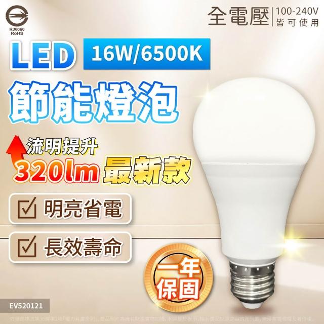 【Everlight 億光】10入組 16W 高光效 最新戰鬥版 全電壓 球泡燈 E27燈泡(黃光/自然光/白光)