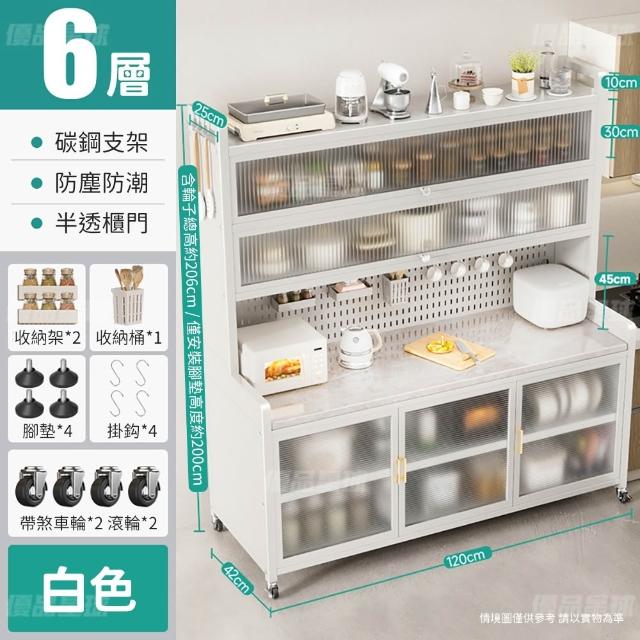 【優品星球】岩板台面六層電器架 120公分 125S(餐櫃 餐廚櫃 電器櫃  置物架 廚房電器架 中島)