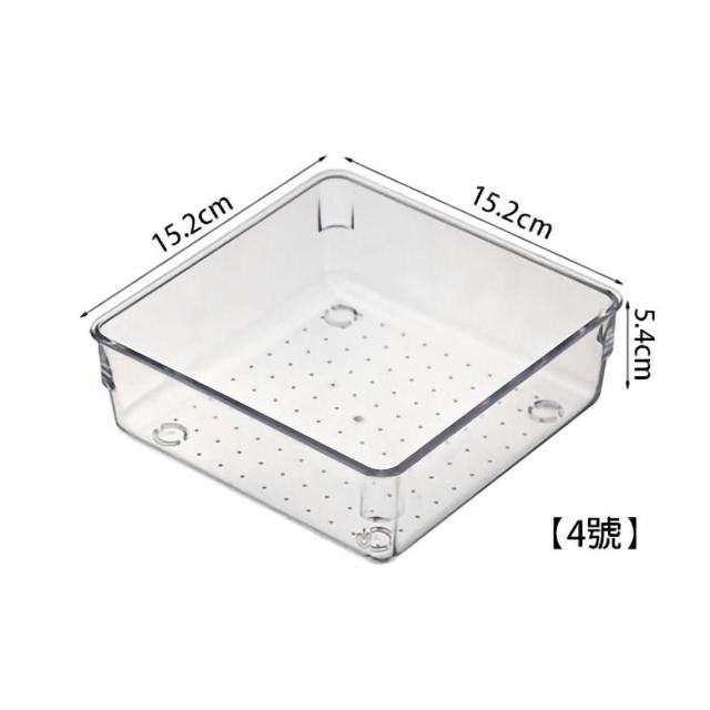 【isona】透明收納盒 壓克力收納盒 文具收納 小物收納 分隔置物盒 分類盒 整理盒(4號 儲物盒 抽屜收納)