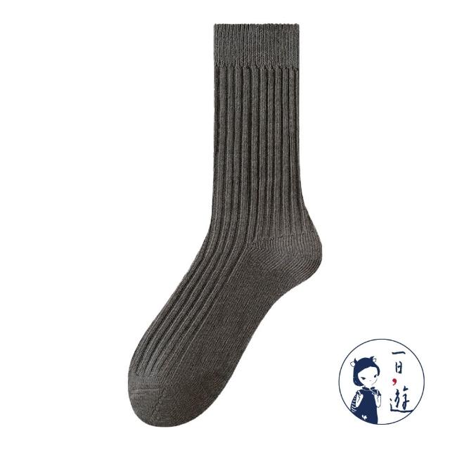 【NicoFun 愛定做】6雙 抗菌消臭 粗織線復古中筒堆堆襪  中筒襪 羅紋襪 針織襪 運動襪(中性襪24-26.5cm)