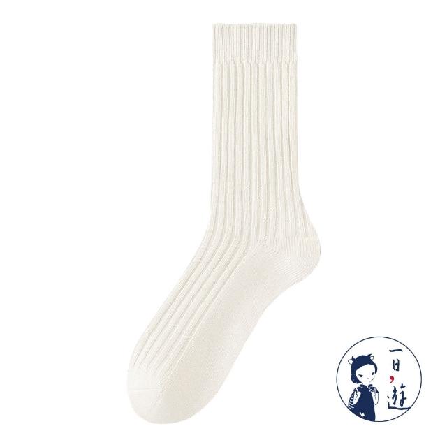 【NicoFun 愛定做】6雙 抗菌消臭 粗織線復古中筒堆堆襪  中筒襪 羅紋襪 針織襪 運動襪(中性襪24-26.5cm)