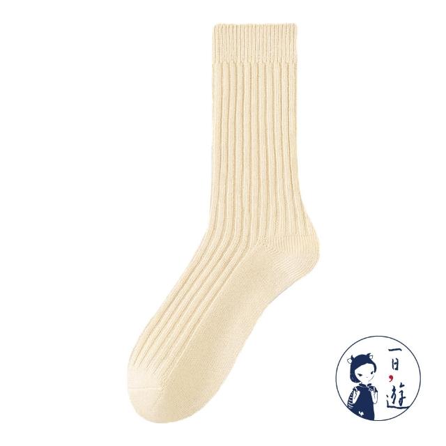 【NicoFun 愛定做】6雙 抗菌消臭 粗織線復古中筒堆堆襪  中筒襪 羅紋襪 針織襪 運動襪(中性襪24-26.5cm)