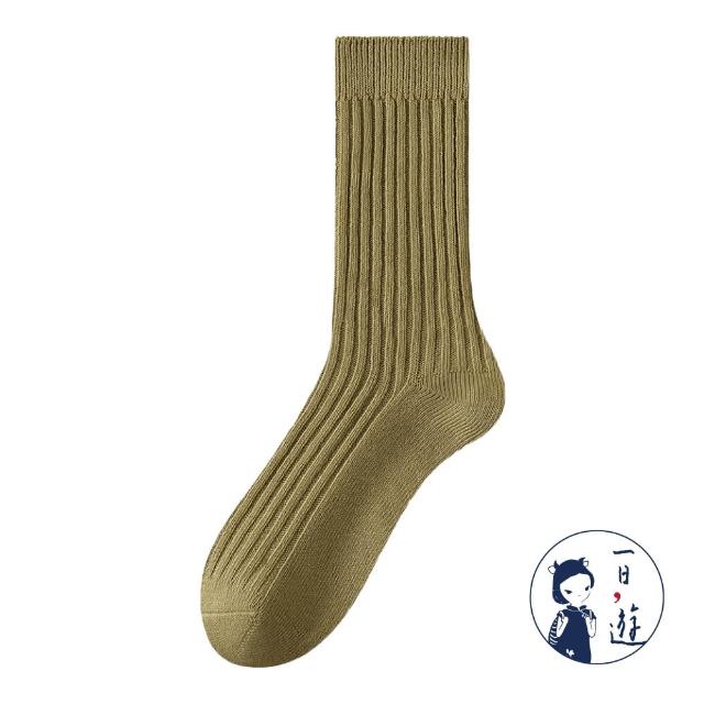 【NicoFun 愛定做】6雙 抗菌消臭 粗織線復古中筒堆堆襪  中筒襪 羅紋襪 針織襪 運動襪(中性襪24-26.5cm)