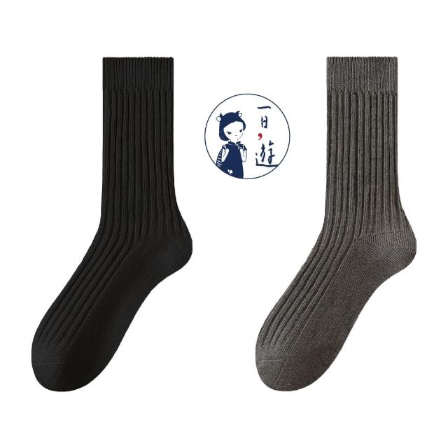 【NicoFun 愛定做】6雙 抗菌消臭 粗織線復古中筒堆堆襪  中筒襪 羅紋襪 針織襪 運動襪(中性襪24-26.5cm)